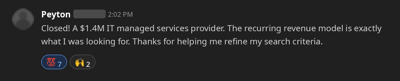 Client testimonial